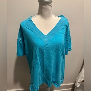 Aerie Turquoise V-Neck Short Sleeve Tee